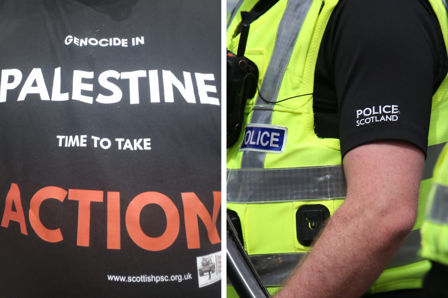 ScotNational's tweet card. ANOTHER two men have been arrested in Scotland under terror legislation for "showing support for Palestine Action" at a march in…