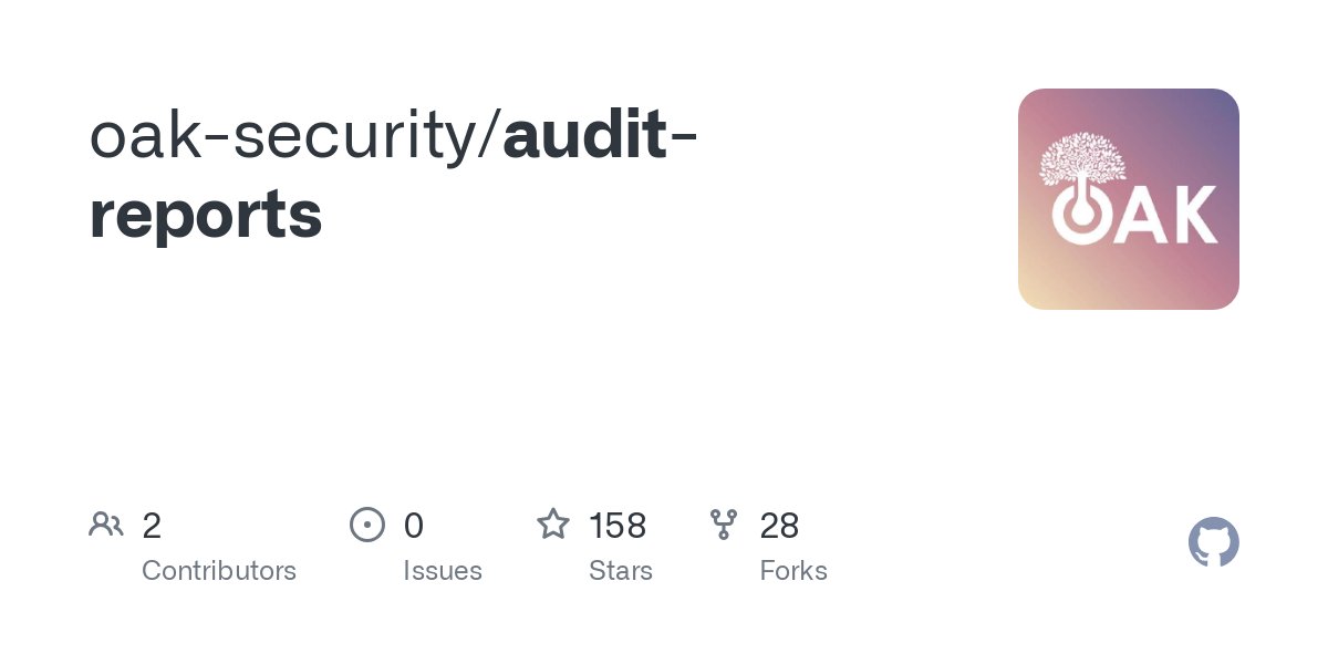 SecurityOak's tweet card. Contribute to oak-security/audit-reports development by creating an account on GitHub.
