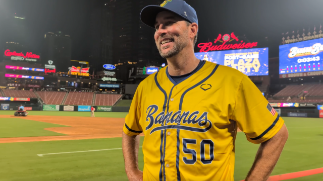 joeyschneider95's tweet card. Adam Wainwright, now two years removed from a prolific pitching career with the St. Louis Cardinals, made a surprise return to Busch Stadium on Friday night, this time pitching for the Savannah Ban…