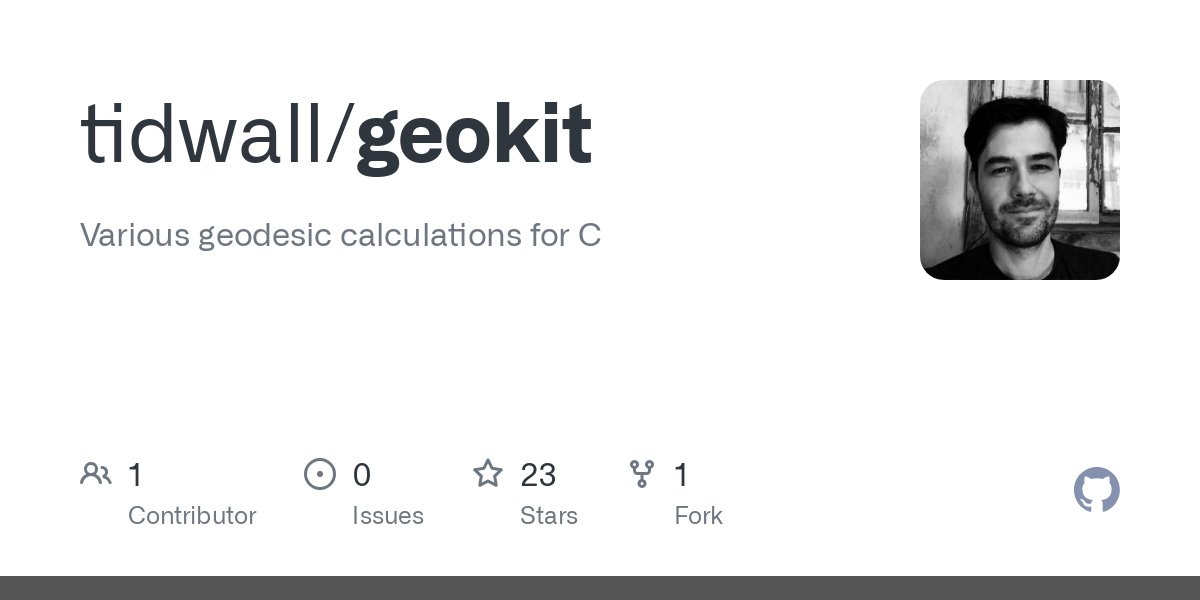tidwall's tweet card. Various geodesic calculations for C. Contribute to tidwall/geokit development by creating an account on GitHub.