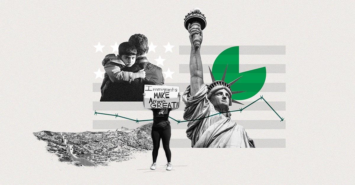strickdc's tweet card. The percentage of Americans wanting less immigration has dropped by nearly half this year to 30%, with 79% now saying immigration benefits the U.S.
