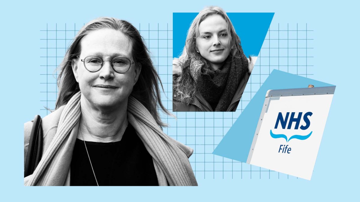 mbmpolicy's tweet card. Jane Russell KC is representing both NHS Fife and the trans doctor Beth Upton — but their positions appear to be different