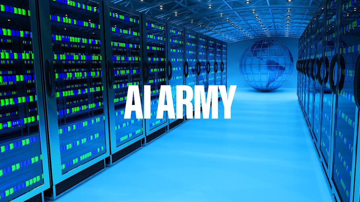 ModernDayMarine's tweet card. A flood of sensors on a modern battlefield can overwhelm commanders with intel. How does AI help, and how can the Army recruit cyber warriors to process it?
