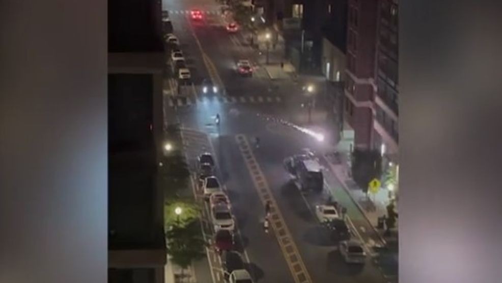 MClarke7News's tweet card. Videos showed juveniles setting off fireworks in the middle of traffic for hours on a busy street in Navy Yard on Friday night.