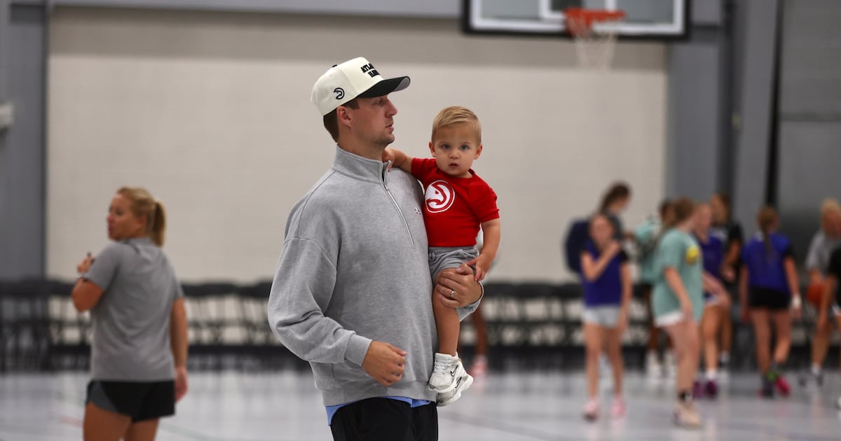 DavidPJablonski's tweet card. Luke Kennard carried his 15-month-old son, Porter, across the court at Camp Chautauqua as a group of junior high girls prepared for a game at the Luke Kennard Elite Basketball Camp on Saturday.