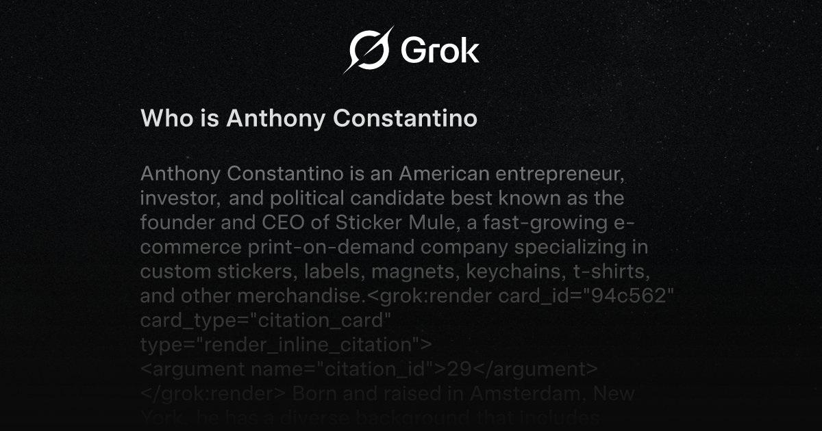 Constantino132's tweet card. Who is Anthony Constantino