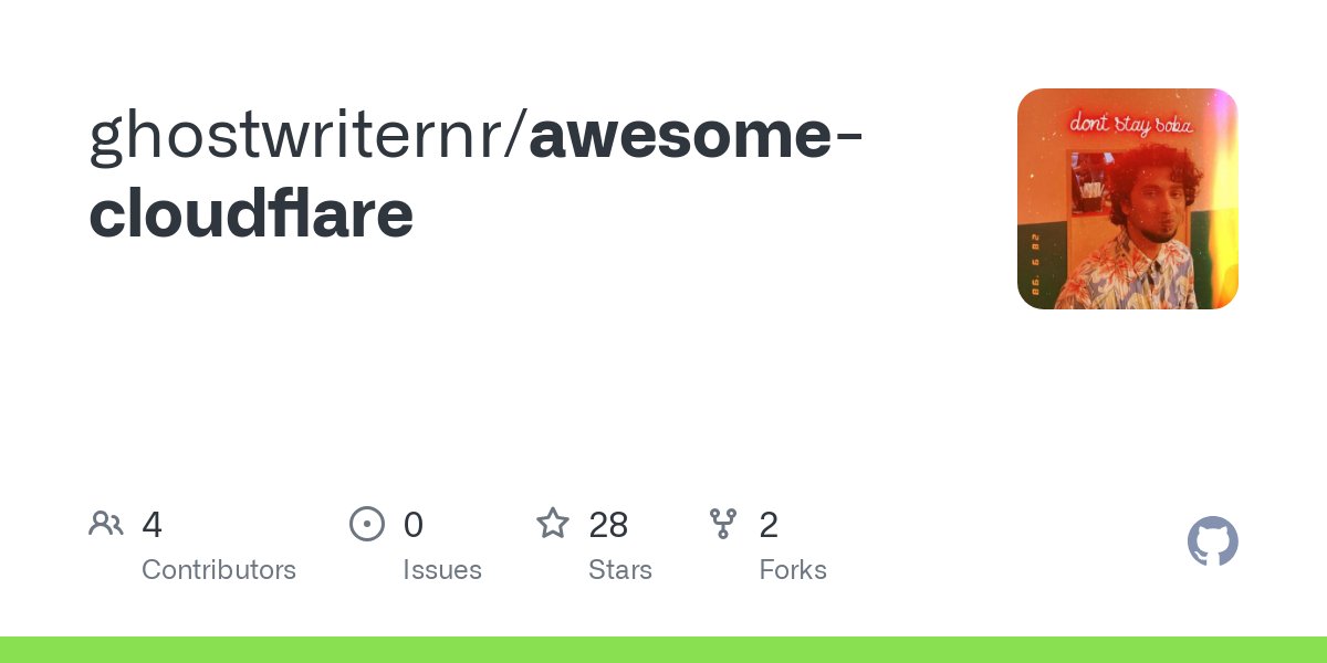 ghostwriternr's tweet card. Contribute to ghostwriternr/awesome-cloudflare development by creating an account on GitHub.