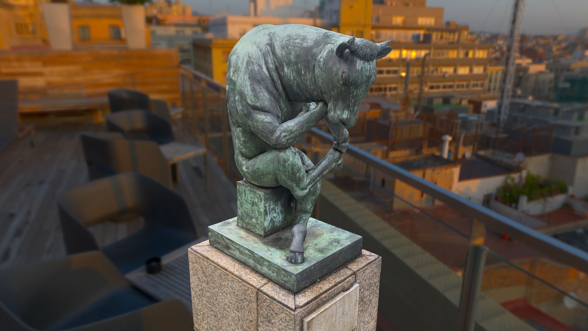 soulbankart's tweet card. The streets of Barcelona are like an open-air museum. One of the most thought provoking statues you will find is the Thinking Bull (Brau Pensador) created by Josep Granayer I Giralt and inspired by...