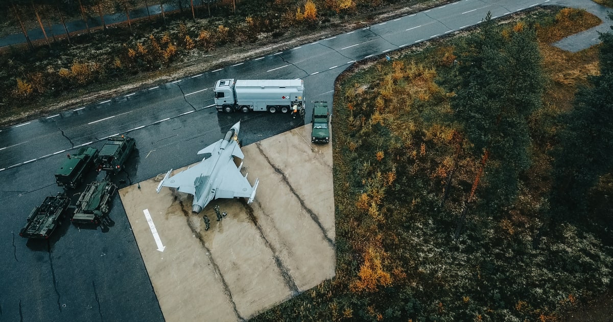 Saab's tweet card. The Gripen fighter system exists to guarantee air superiority in time of war. Sweden’s operational requirements for Gripen were driven by a superpower threat of all-out conflict across air, land and...
