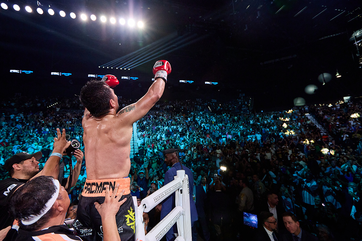 PRProSanDiego's tweet card. In an impressive performance, 46-year-old Manny Pacquiao beat Father Time, scoring a draw against Mario Barrios in a fight most thought he won.