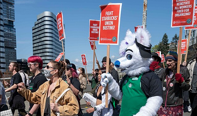 AntiWuCoalition's tweet card. 18th Starbucks in Boston-area goes union — workers demand better pay, racial justice, and “workplace respect” behind the espresso machine