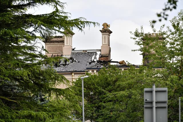 LkennyCathQtr's tweet card. Extensive damage has been caused to the historic former Foyle College senior school building in Derry following a blaze which the Fire & Rescue Service have confirmed is being treated as arson.