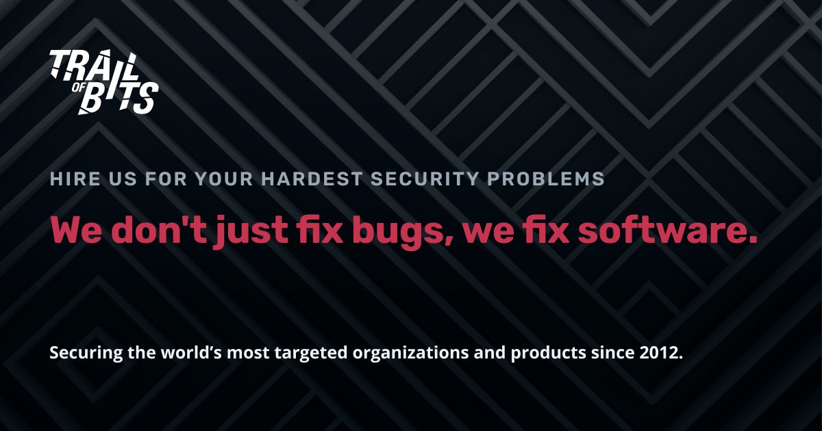 trailofbits's tweet card. Vendetect is our new open-source tool for detecting copied and vendored code between repositories. It uses semantic fingerprinting to identify similar code even when variable names change or comments...