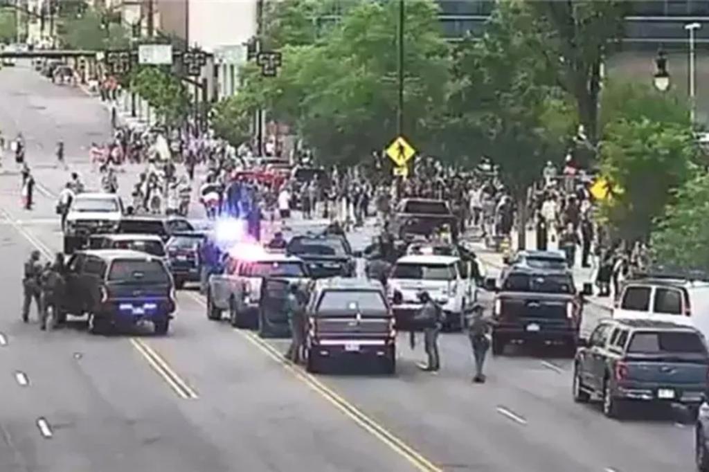 Liberal_Lady5's tweet card. A crazed gunman was taken into custody Saturday night after allegedly opening fire on thousands of protesters during a "No Kings" march, which left one person critically injured, Utah police said.