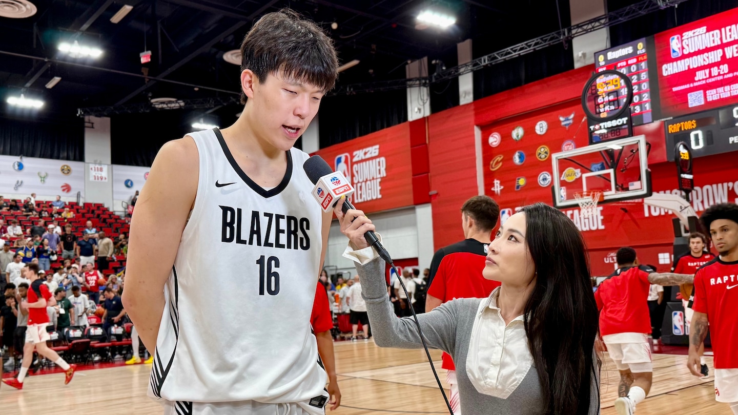 JChengWSJ's tweet card. The Trail Blazers surprised many when they took the 7-foot-1 center in the first round of the draft last month, but Yang has delighted on and off the court.