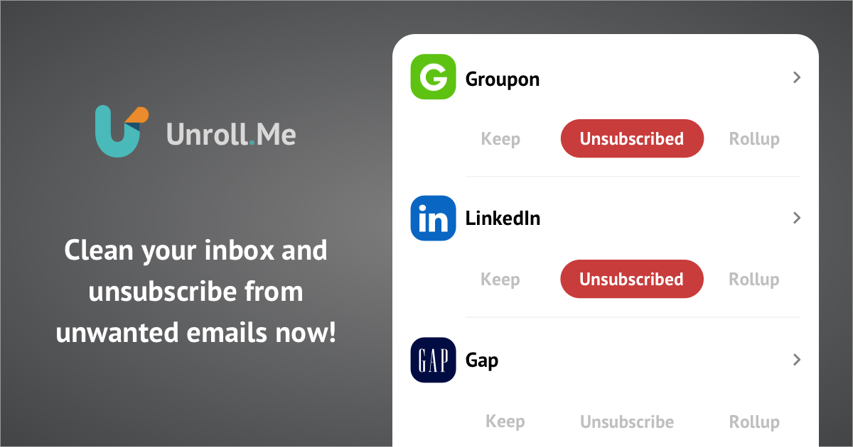 maxclark's tweet card. Easily unsubscribe in one click from email subscriptions.
