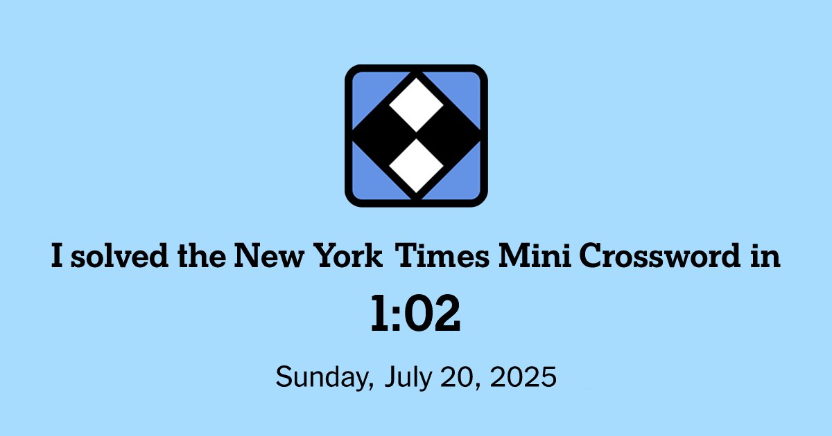 MontanaMJE's tweet card. All the fun of the larger New York Times Crossword, but you can solve it in seconds.