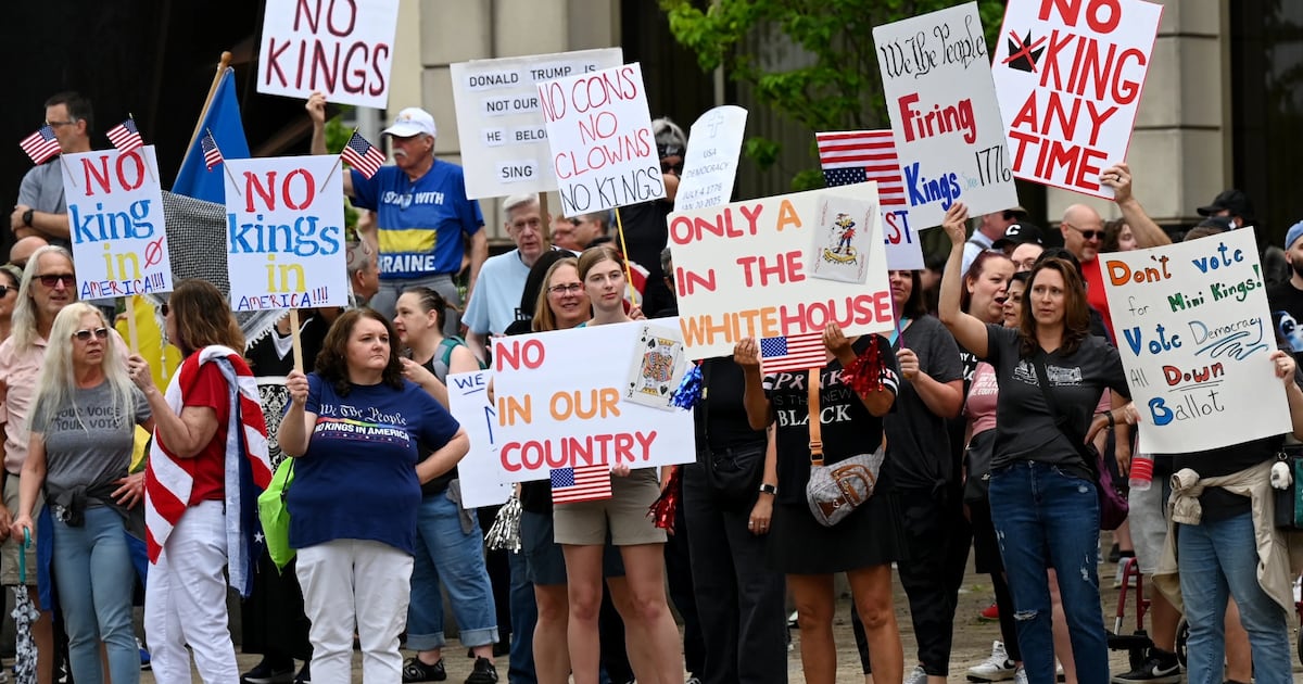 mandygambrell's tweet card. A protest in downtown Hamilton at the Butler County Government Services Center was attended by a crowd estimated at 250-300 people who were there to oppose actions by U.S. President Donald J. Trump.