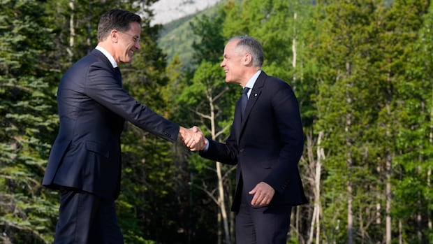 Murray_Brewster's tweet card. Prime Minister Mark Carney departs Sunday to meet with European and NATO allies amid heightened tension in the Middle East and mere hours after the United States joined Israel's war with Iran.