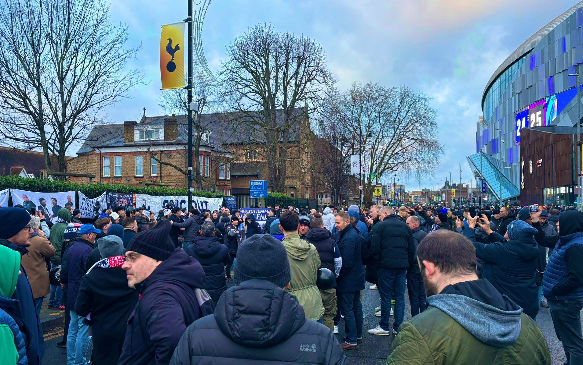 _JoeRossiter's tweet card. Tottenham fans have staged protests against the club's ownership during the clubs festive fixtures against Liverpool and Wolves.