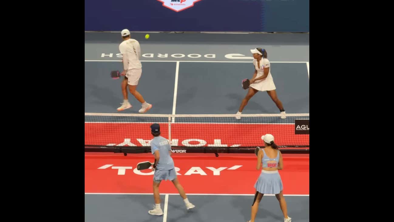jordiebarstool's tweet card. If you thought pickleball wasn't a contact sport, then think again. The bodybag. Arguably the most fun shot to ever hit. For the most part during a pickleball rally, you are standing 14 feet apart...