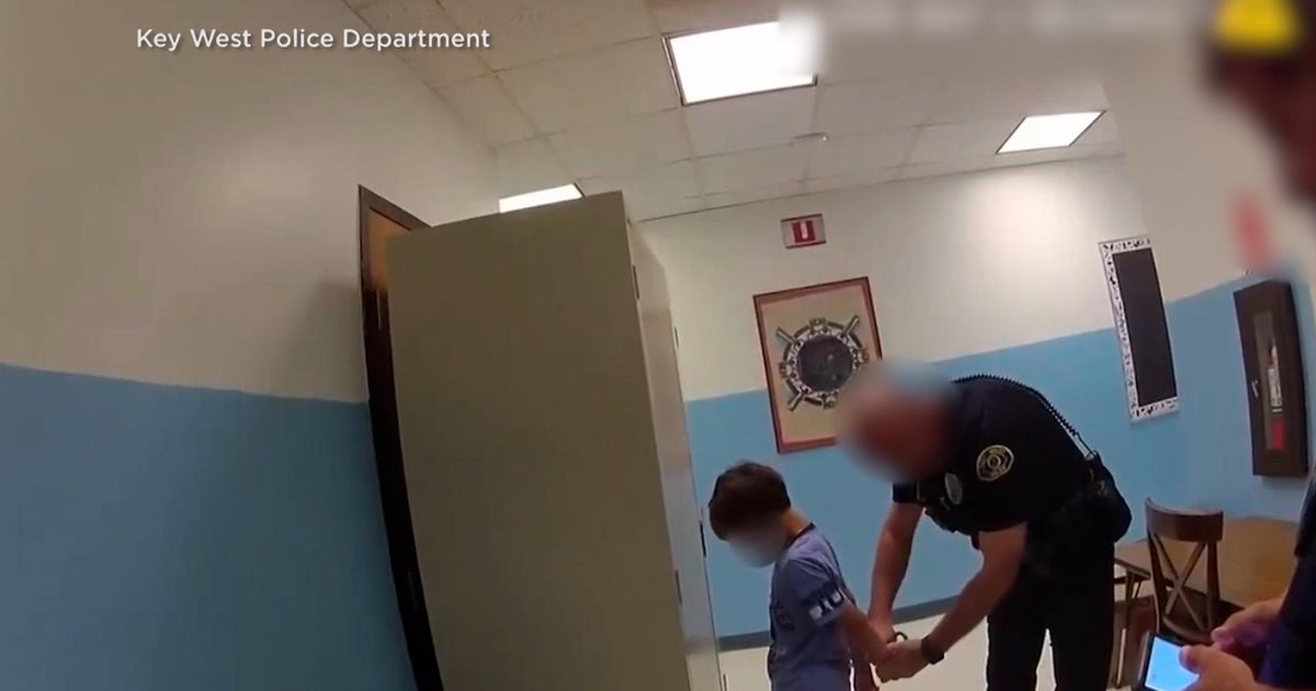 PoliceForReform's tweet card. At least 100 children in grades 1 through 5 were arrested in school during the 2020-2021 school year, according to CBS News analysis of newly-released federal data.