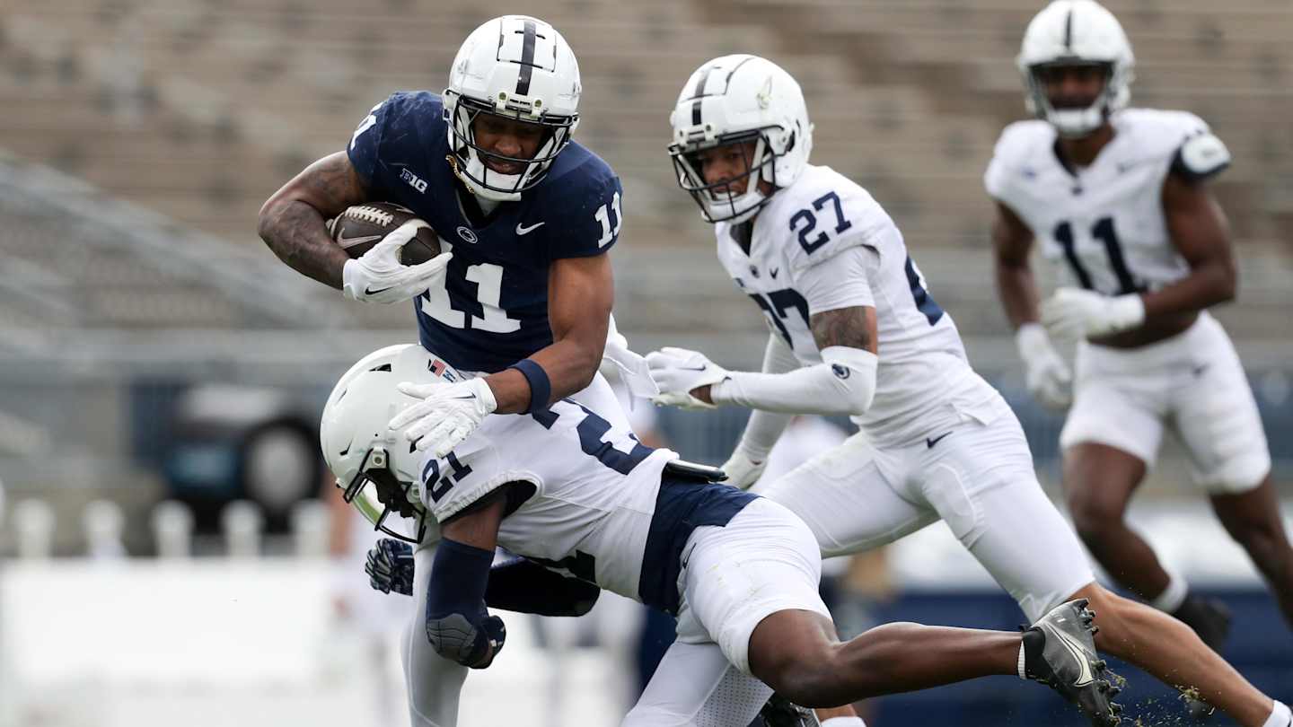 chase_fisher4's tweet card. Coach James Franklin brought in three transfer receivers seeking to rejuvenate the Nittany Lions' passing game.