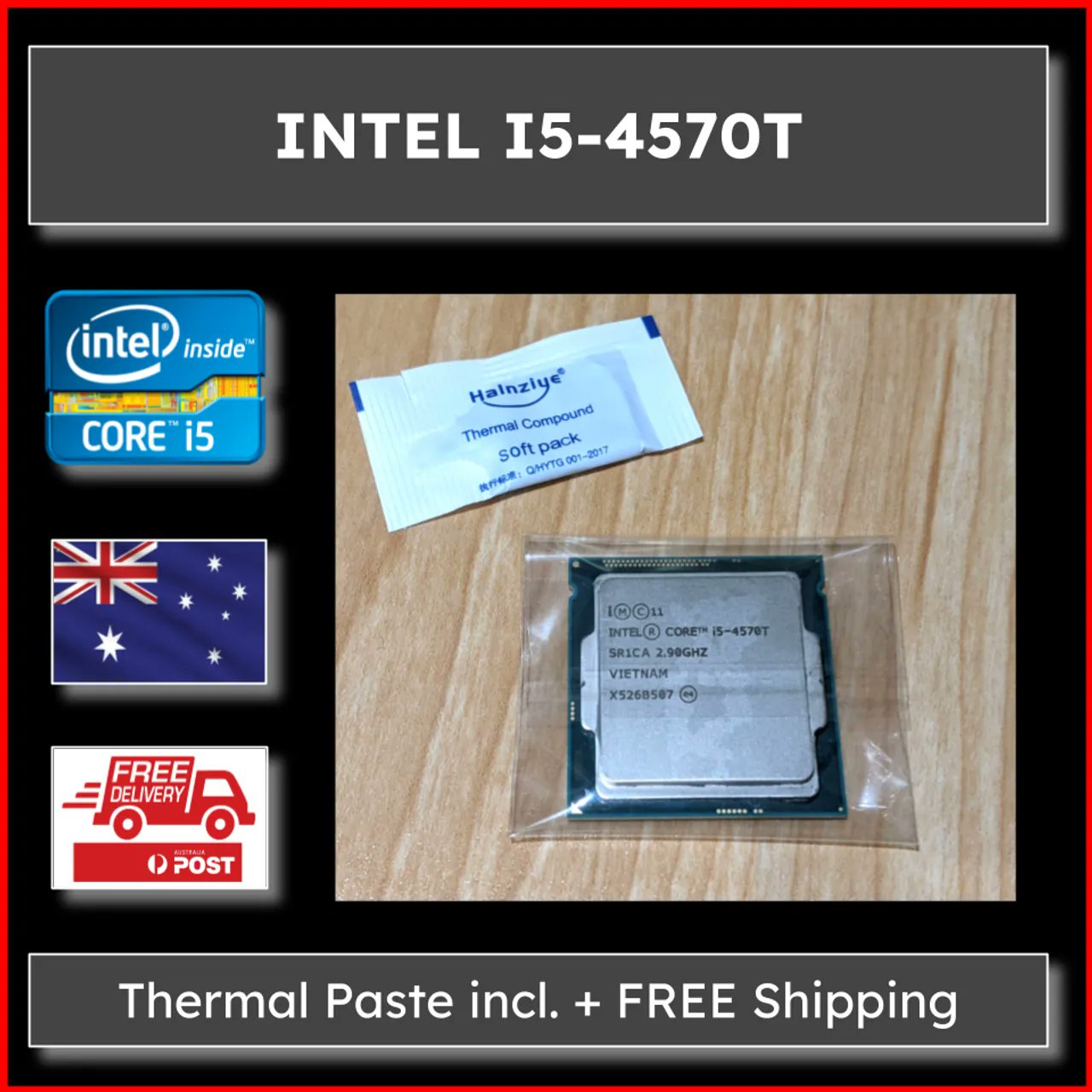 TeamZanobay's tweet card. This near new CPU was pulled from a working PC. CPU is fully tested. FREE Shipping within Australia. Comes with Thermal paste. It will be shipped in plastic