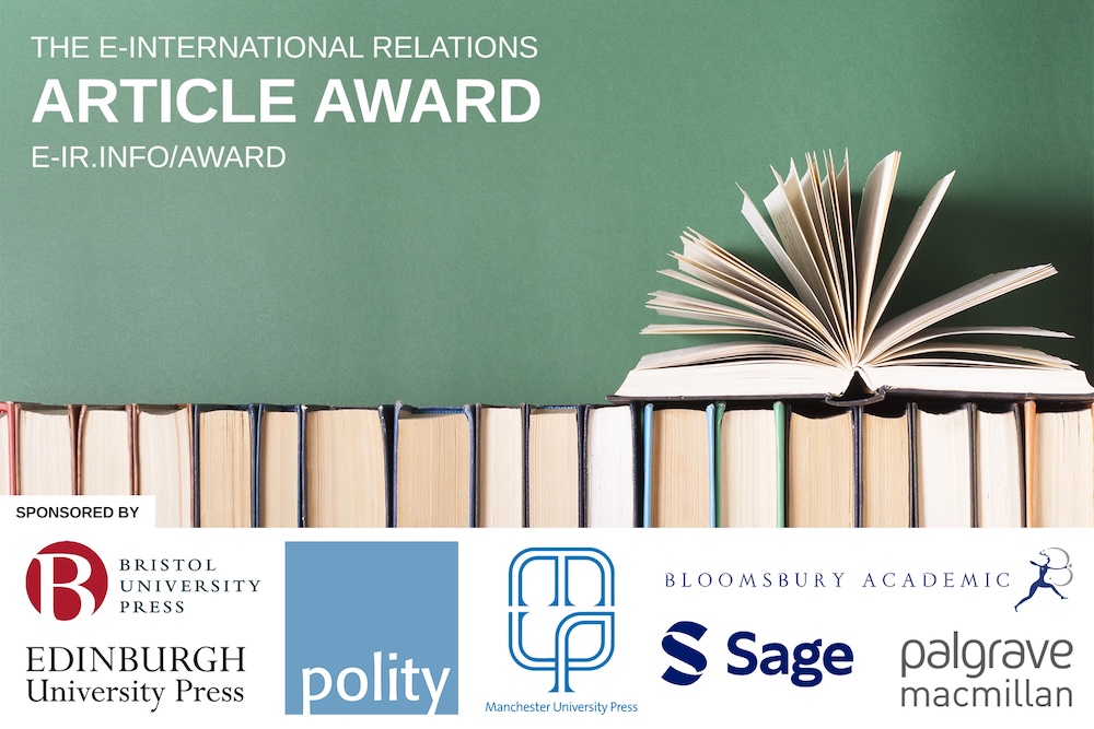 BloomsburyPol's tweet card. The prize for the 2025 Article Award is publication on E-International Relations and £1500 (GBP) in scholarly books and subscriptions, provided courtesy of our sponsors. Each year, E-International...