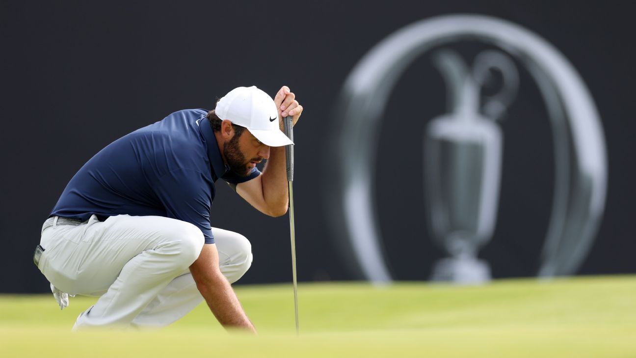 DickieV's tweet card. Scottie Scheffler captured the third leg of the career Grand Slam, cruising to a four-stroke victory in the Open Championship for his fourth win in a major.