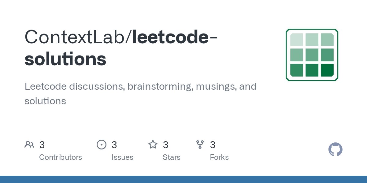 ContextMemLab's tweet card. Leetcode discussions, brainstorming, musings, and solutions - ContextLab/leetcode-solutions