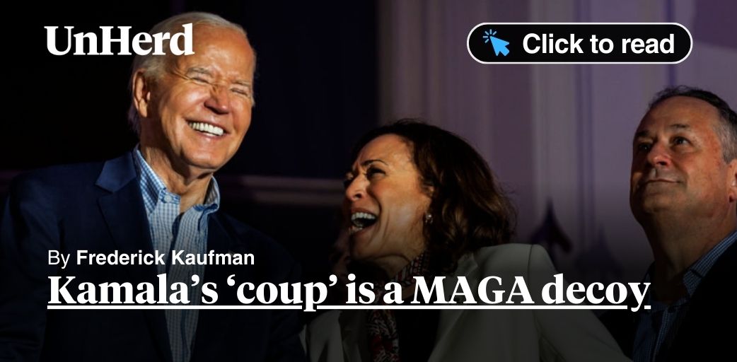 FredericKaufman's tweet card. Kamala's 'coup' is a MAGA decoy