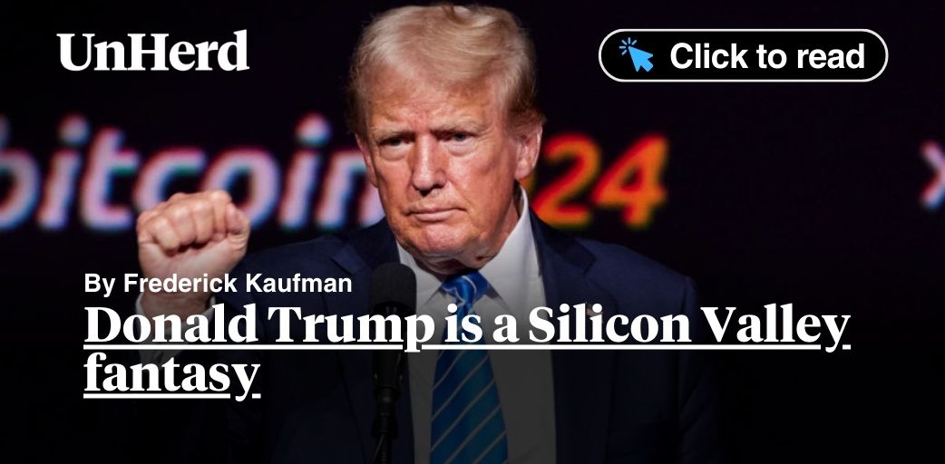 FredericKaufman's tweet card. Donald Trump is a Silicon Valley fantasy