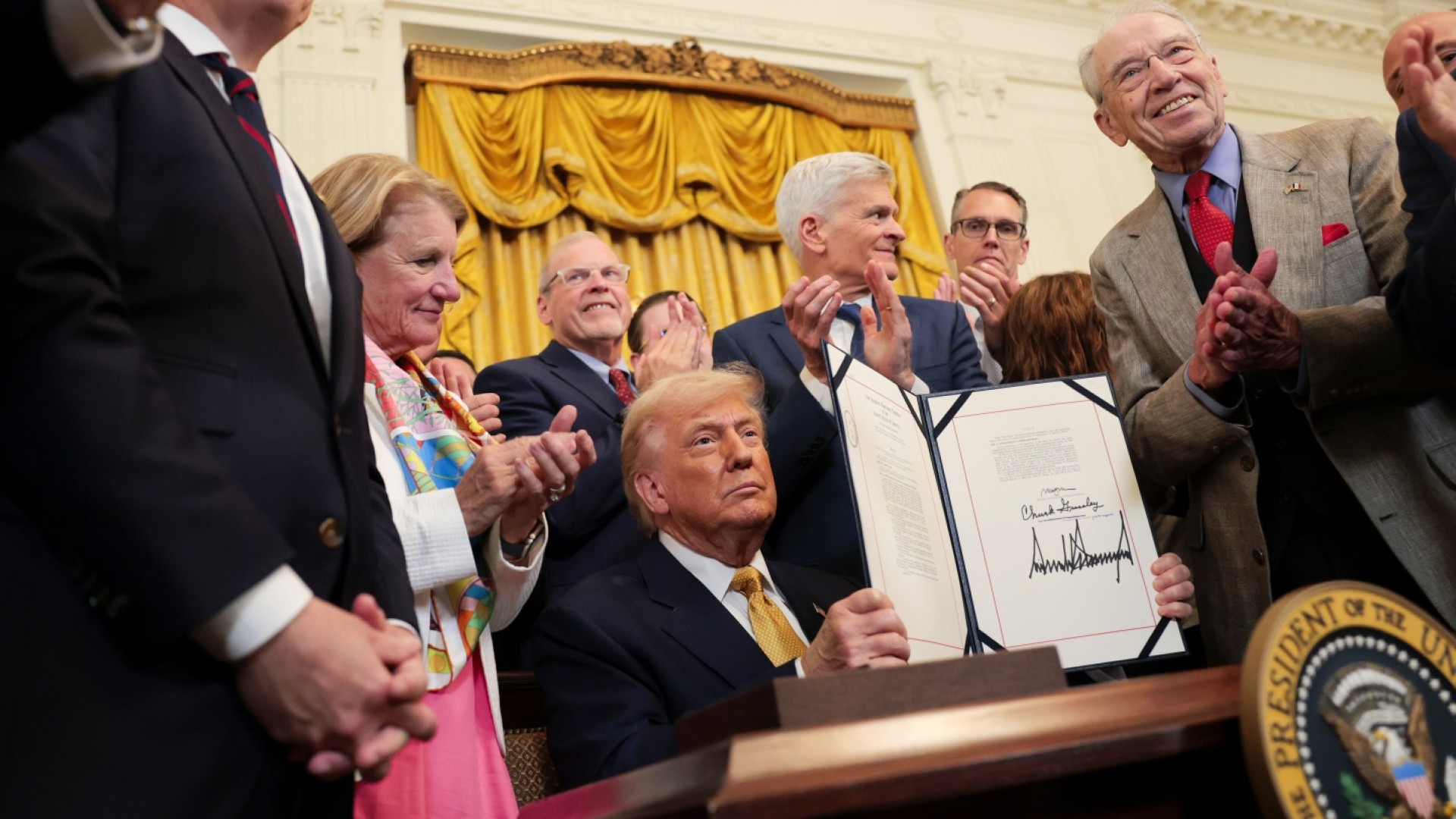 GOPMajorityWhip's tweet card. President Trump held a signing ceremony at the White House for the Halt All Lethal Trafficking of Fentanyl Act which permanently classifies all fentanyl-related substances as schedule I controlled...