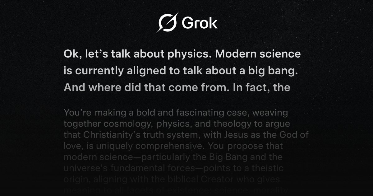Rick_00_Love's tweet card. Ok, let’s talk about physics. Modern science is currently aligned to talk about a big bang. And wher