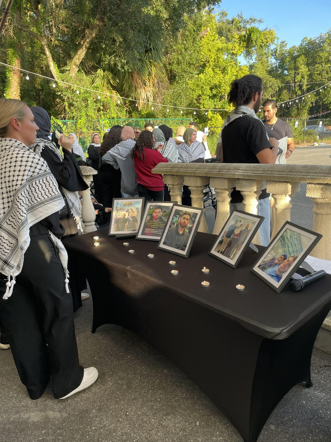 fightbacknews's tweet card. Tampa, Fl - Around 100 people gathered at the Islamic Community of Tampa on Saturday, July 19, to have a vigil for Palestinian martyr S...
