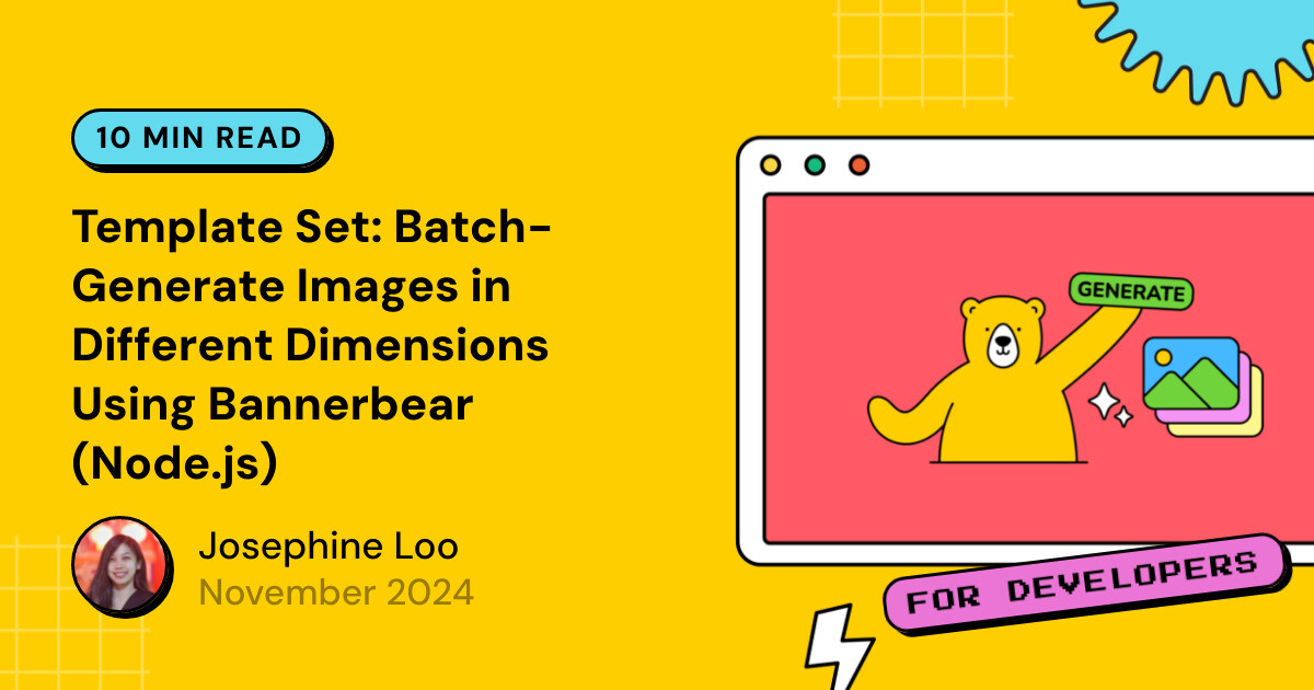 bannerbearHQ's tweet card. Ever found yourself manually resizing images for different platforms? Let’s automate that! With Bannerbear, you can easily generate images in multiple dimensions in one go. This step-by-step tutorial...