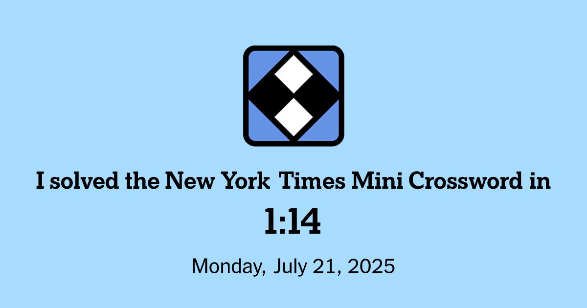 MontanaMJE's tweet card. All the fun of the larger New York Times Crossword, but you can solve it in seconds.