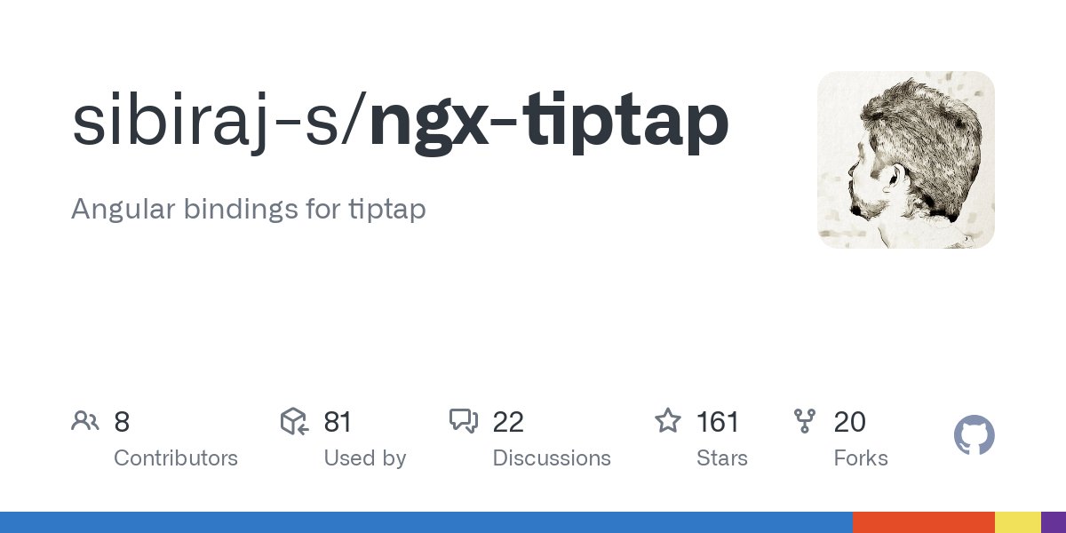 _sibiraj's tweet card. Angular bindings for tiptap. Contribute to sibiraj-s/ngx-tiptap development by creating an account on GitHub.