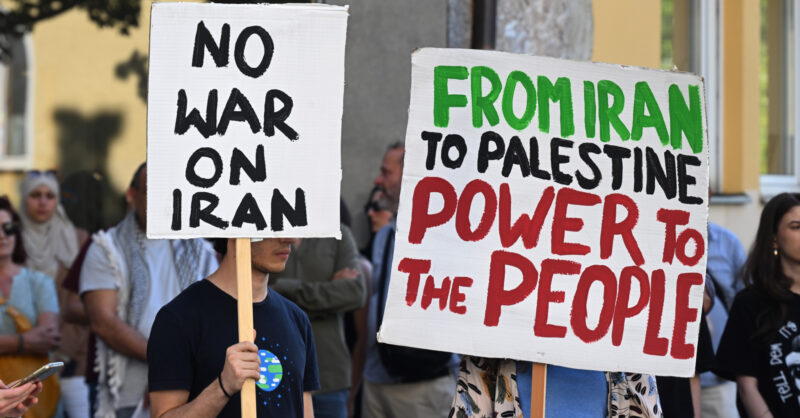 MilesKLassin's tweet card. Trump’s strikes on Iranian nuclear facilities are a dangerous act of war. Congress must act now to end the attacks and stop the U.S. from getting involved in another forever war.