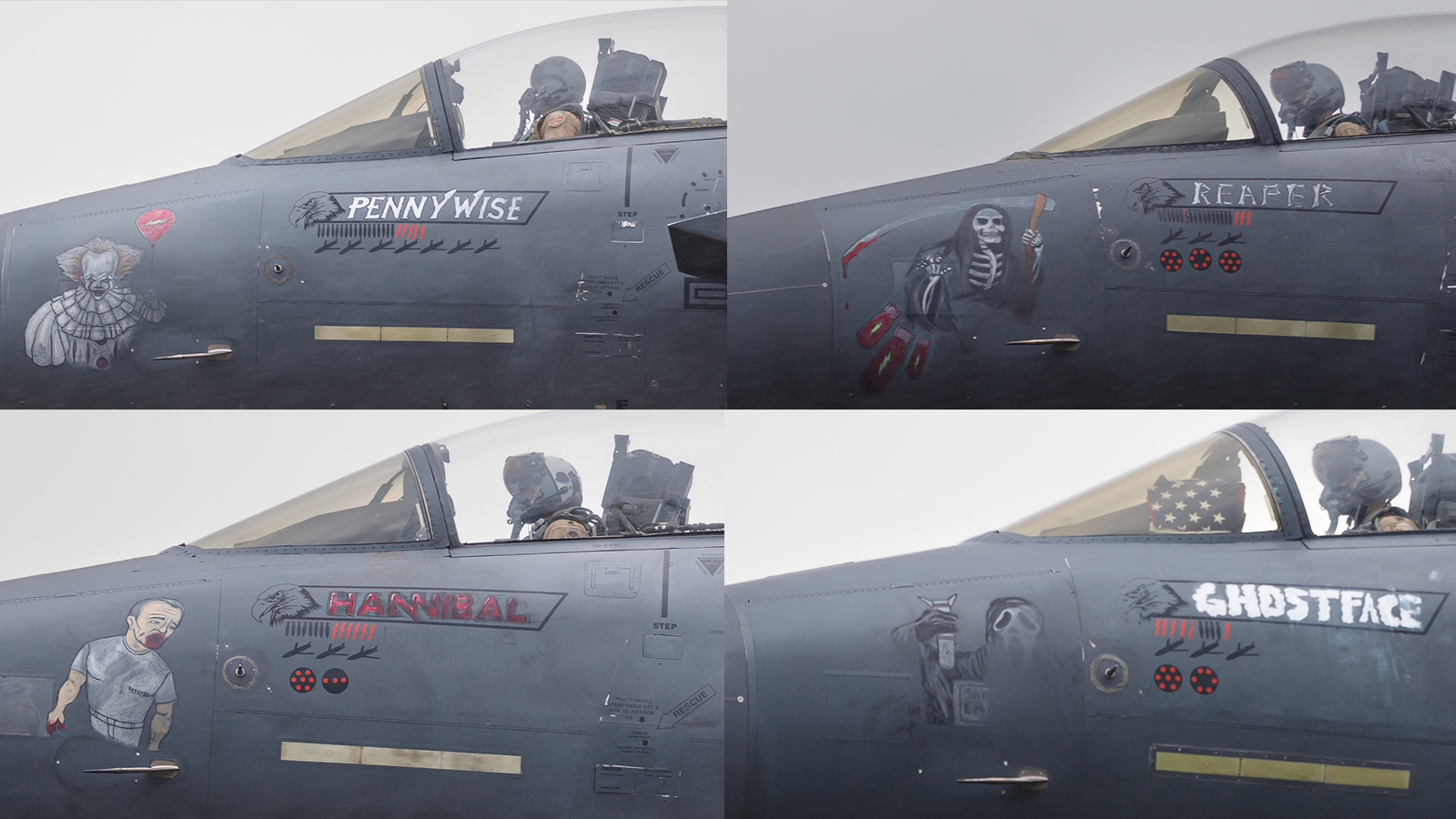 TheAviationist's tweet card. Let's take a look at the JASSM and APKWS markings on the final four F-15E Strike Eagles of the 389th Fighter Squadron "Thunderbolts" as they return from