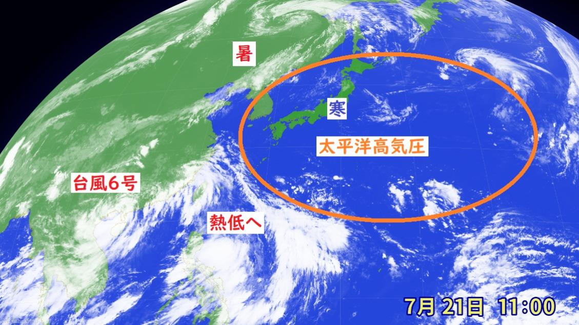 sho_trip's tweet card. 上図にある通り、太平洋高気圧が本州付近をすっぽりと覆っていて、全国的に厳しい暑さ、猛烈な暑さとなっています。ところが上空高い所には寒気が流れ込むため、関東甲信を中心に、天気の急変、激しい雷雨が大変起こ