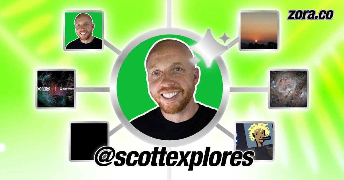 ScottExplores29's tweet card. scottexplores is on Zora.