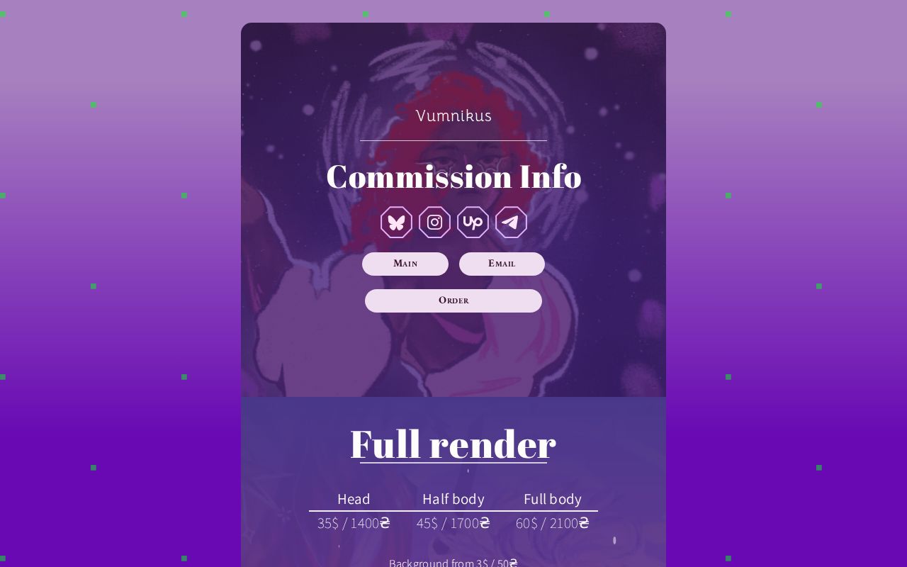vumnikus's tweet card. Commission Info