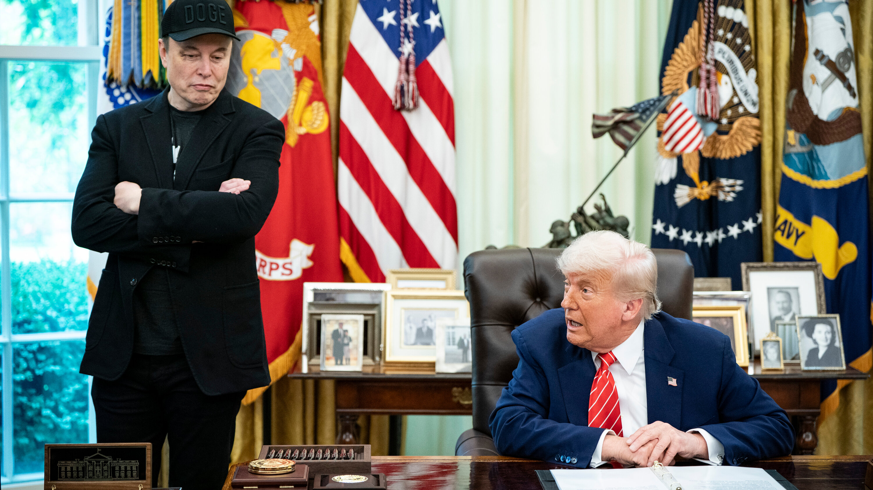 martyschladen's tweet card. Taking to their respective social media platforms, Trump threatened to cut Musk’s government contracts, while Musk said Trump would not have won in November without him.