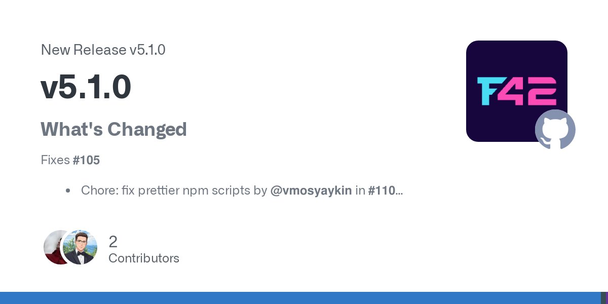 forge42dev's tweet card. What's Changed Fixes #105 Chore: fix prettier npm scripts by @vmosyaykin in #110 Improve defaultValue prop resolution by @vmosyaykin in #109 fix for undefined handling by @AlemTuzlak in #112 ...