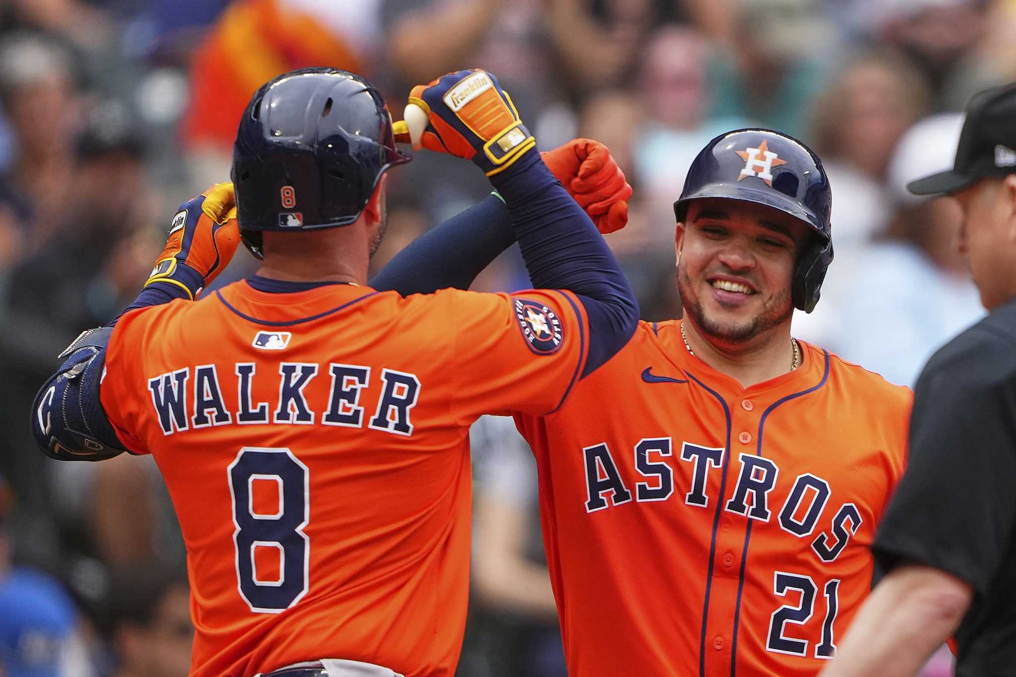 ChronAstros's tweet card. After a draining 11-inning loss to Seattle and another injury to a key player, the Houston Astros 'turned the page' with an unlikely cast.