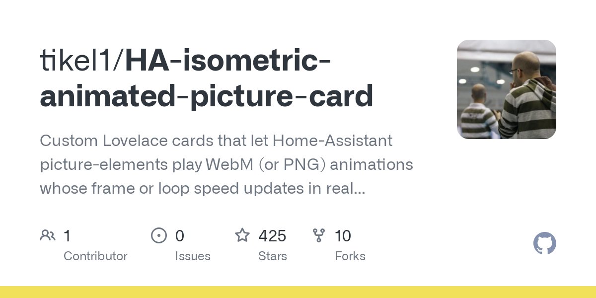 Medal_AI's tweet card. Custom Lovelace cards that let Home-Assistant picture-elements play WebM (or PNG) animations whose frame or loop speed updates in real time from any entity state. Including an AI workflow that turn...