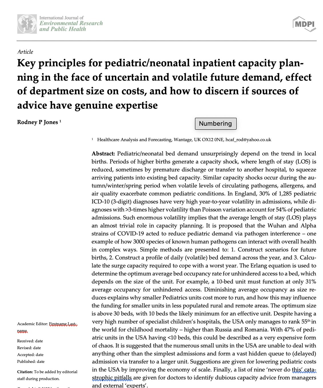 FabNHSStuff's tweet card. A comprehensive investigation of the nine 'never do this' catastrophic mistakes in paediatric capacity planning. This article includes:Multiple Figures illustrating all the is