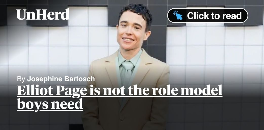 KarlDHarrison's tweet card. Women are now better at being men than men themselves. At least, that’s the message from Streatham Wells Primary, where pupils are being taught that Hollywood actress Elliot Page — formerly Ellen —...